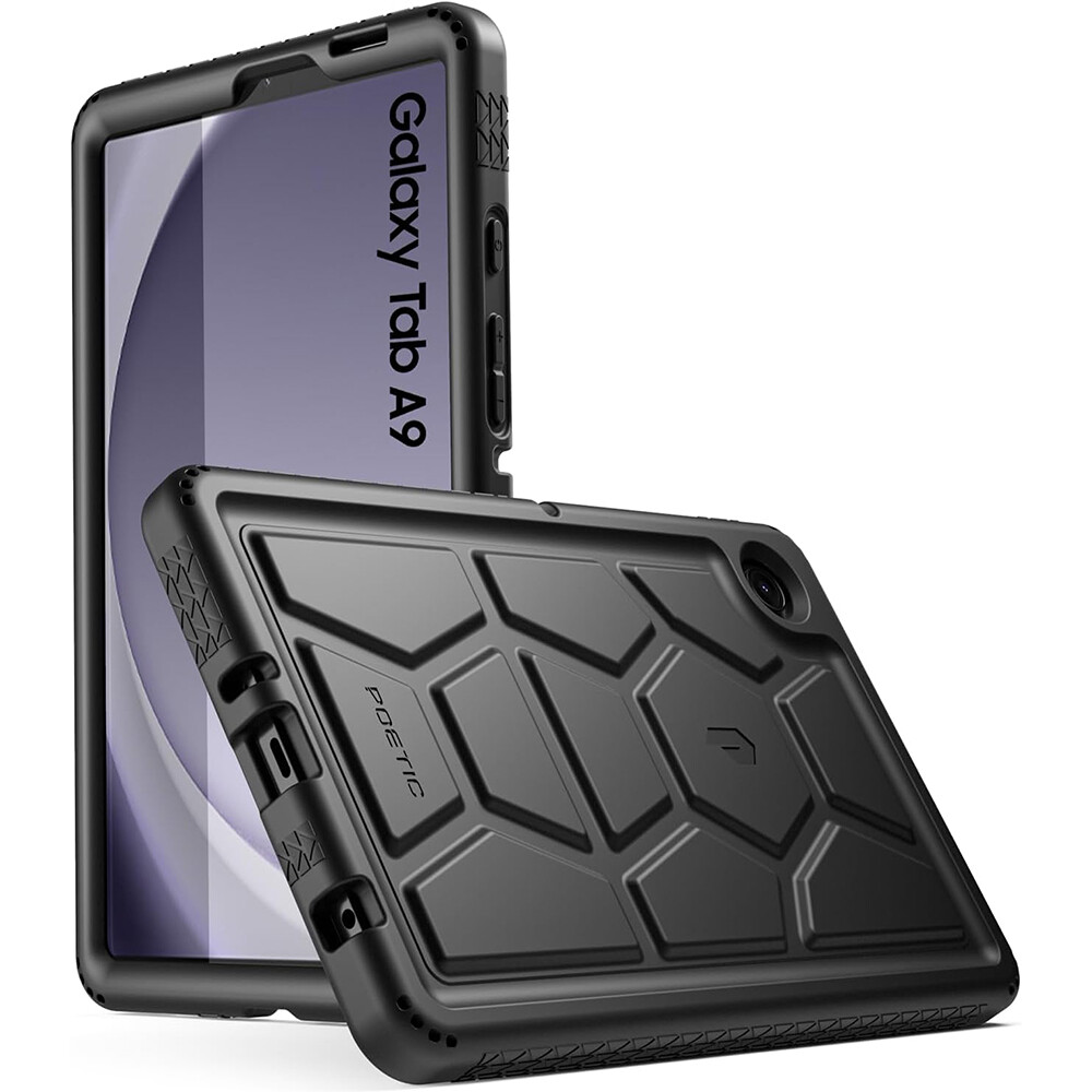 For Samsung Galaxy Tab A9 Case Kids Friendly Shockproof Silicone Cover Black