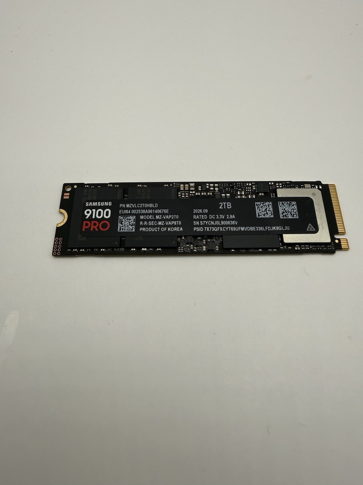 Samsung 9100 PRO 2TB M.2 2280 NVMe PCIe Gen5 SSD MZ-VAP2T0B 14,700 MB/s