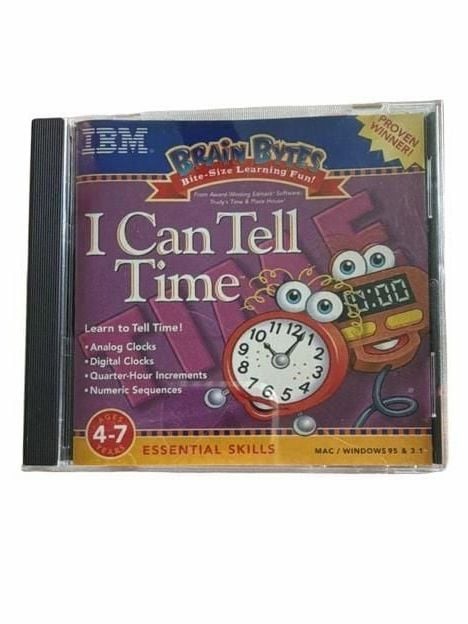 IBM Brain Bytes I Can Tell Time PC CD-ROM