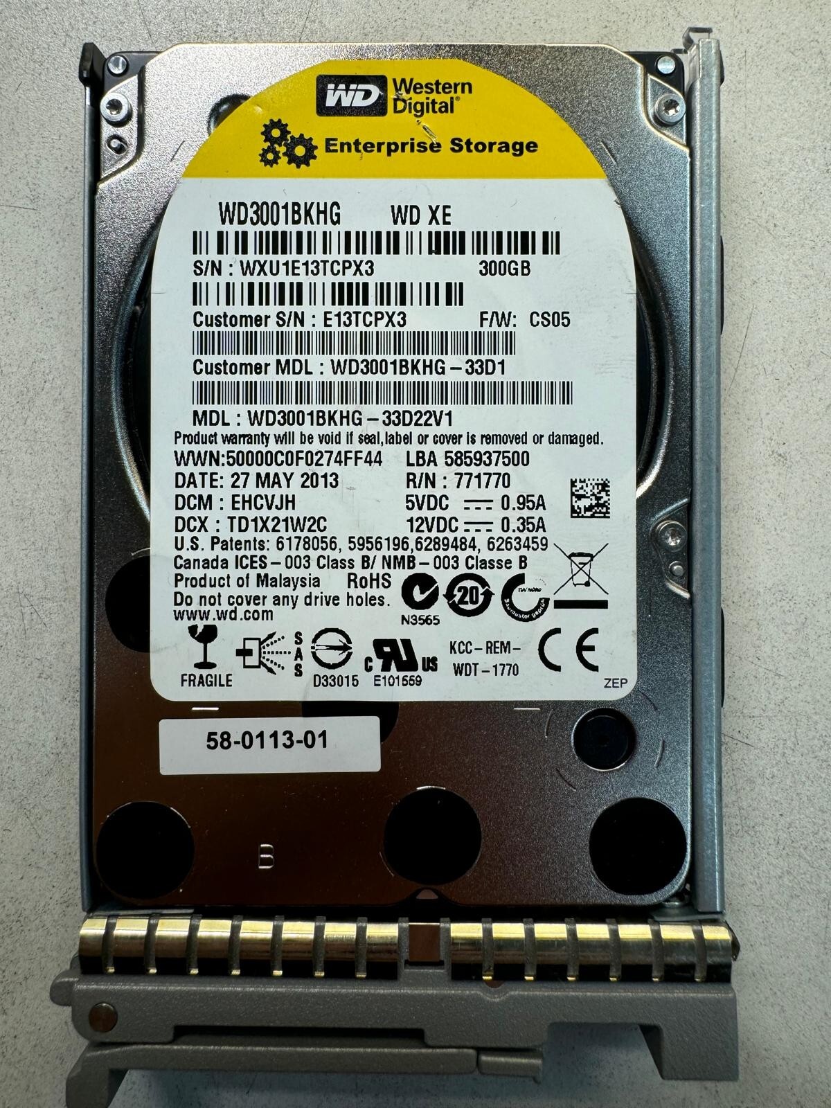 A03-D300GA2 WD3001BKHG-33D22V1 CISCO 300GB 10K RPM 6Gb/s SFF 2.5" SAS HDD