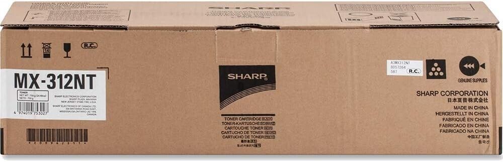 Sharp MX312NT Black Standard Yield Toner Cartridge MX-312NT Genuine BRAND NEW