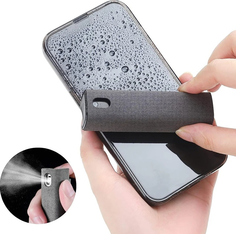 2-in-1 Screen Cleaner Spray Bottle with Microfiber Cloth for Phones & Tablets