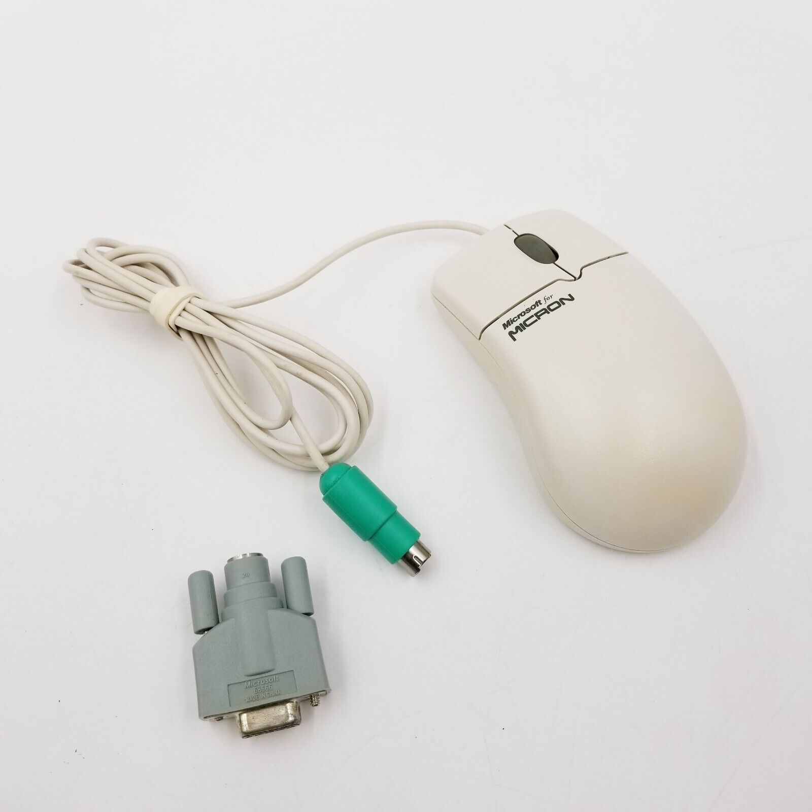 Vintage MiCron Microsoft IntelliMouse 1.3A Mechanical Ball Wheel Mouse PS/2