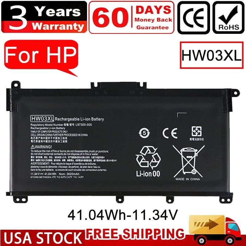 ✅HW03XL Battery For HP Pavilion 15-EG 15-EH 17-CN 17-CP L97300-005 L96887-1D1 US