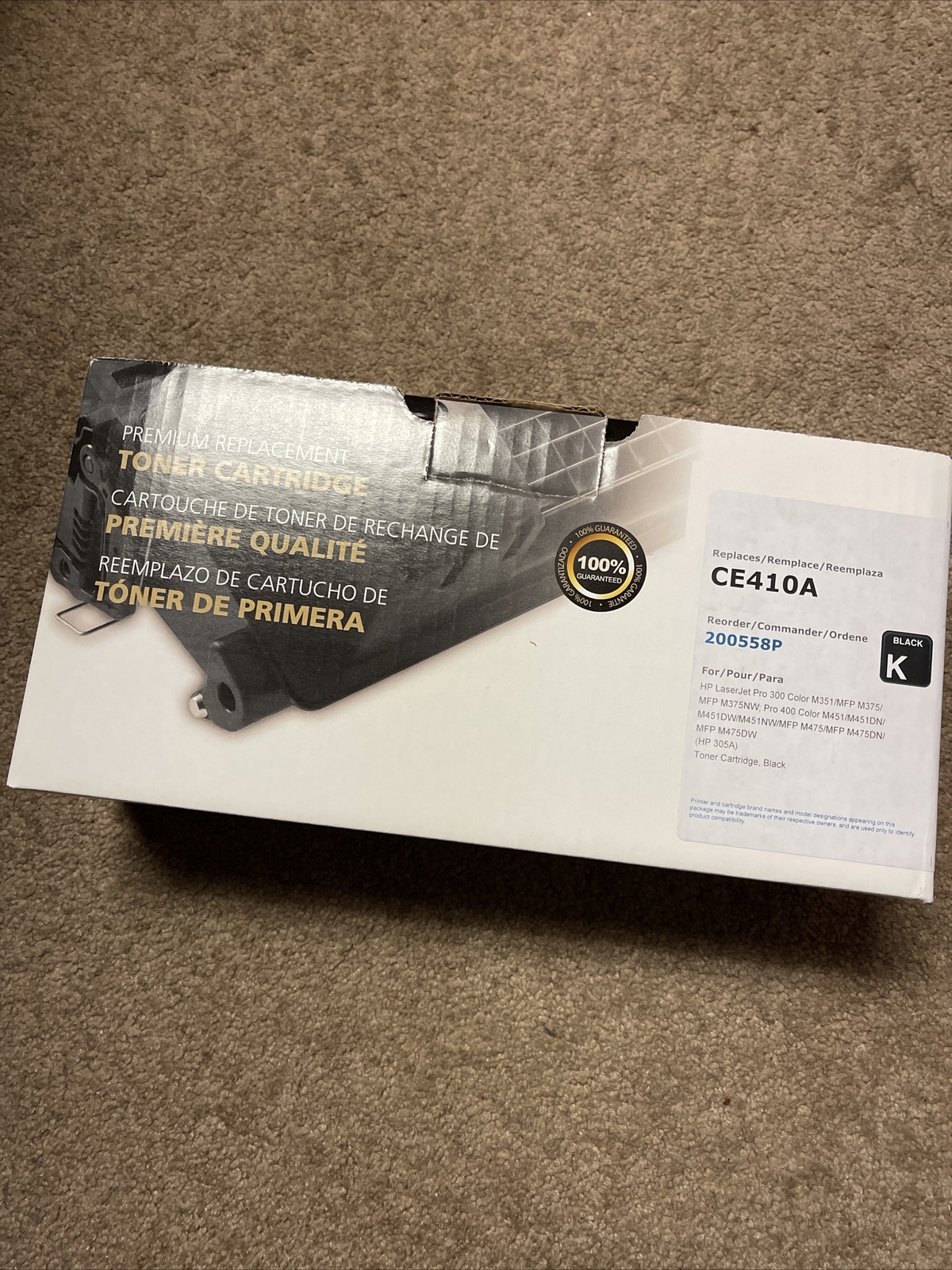 Premium Replacement Black Toner CE410A Print Cartridge Genuine
