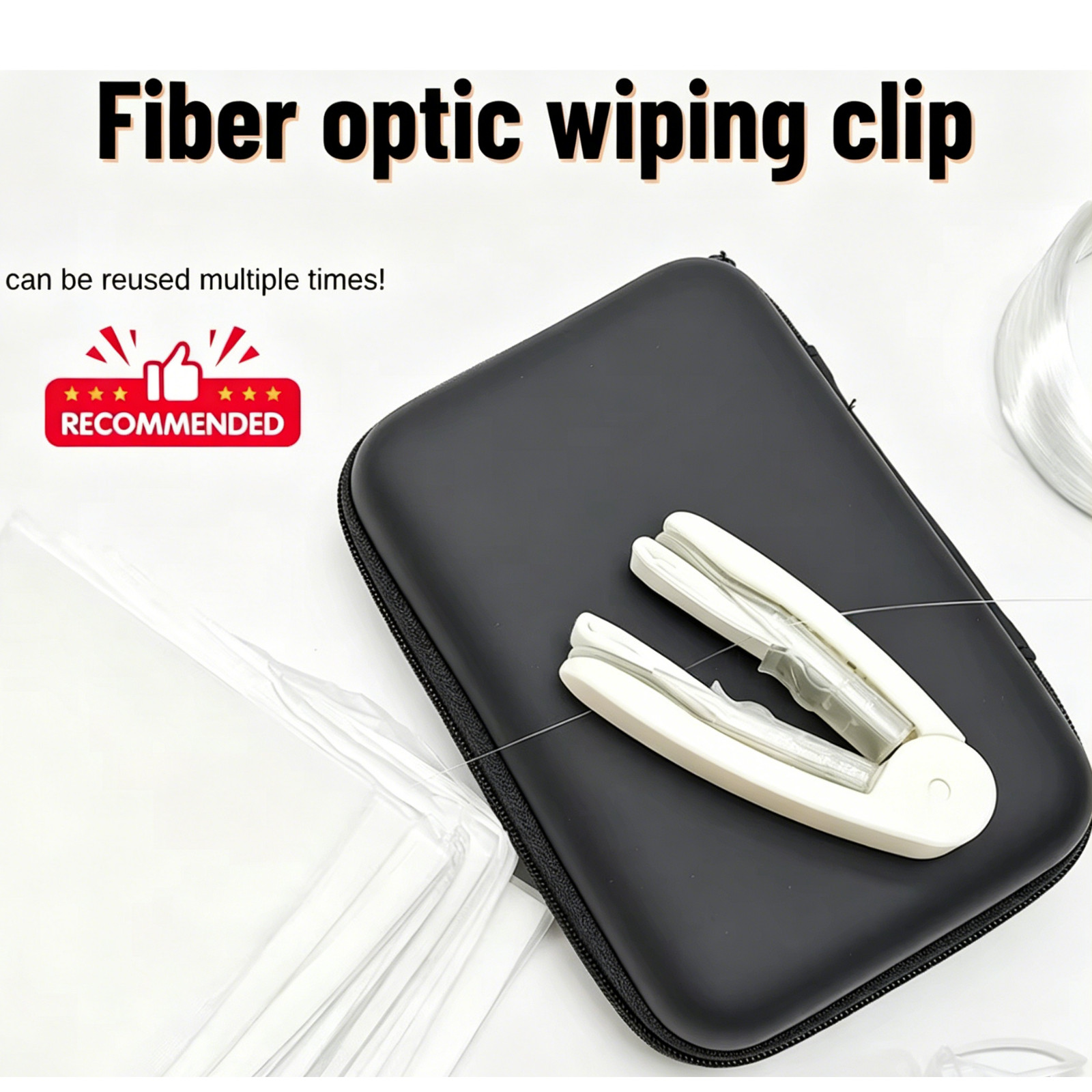 Fiber Optic Wiping Clip Dust-Free Cleaning Clip with Dust-Free Cotton Paper