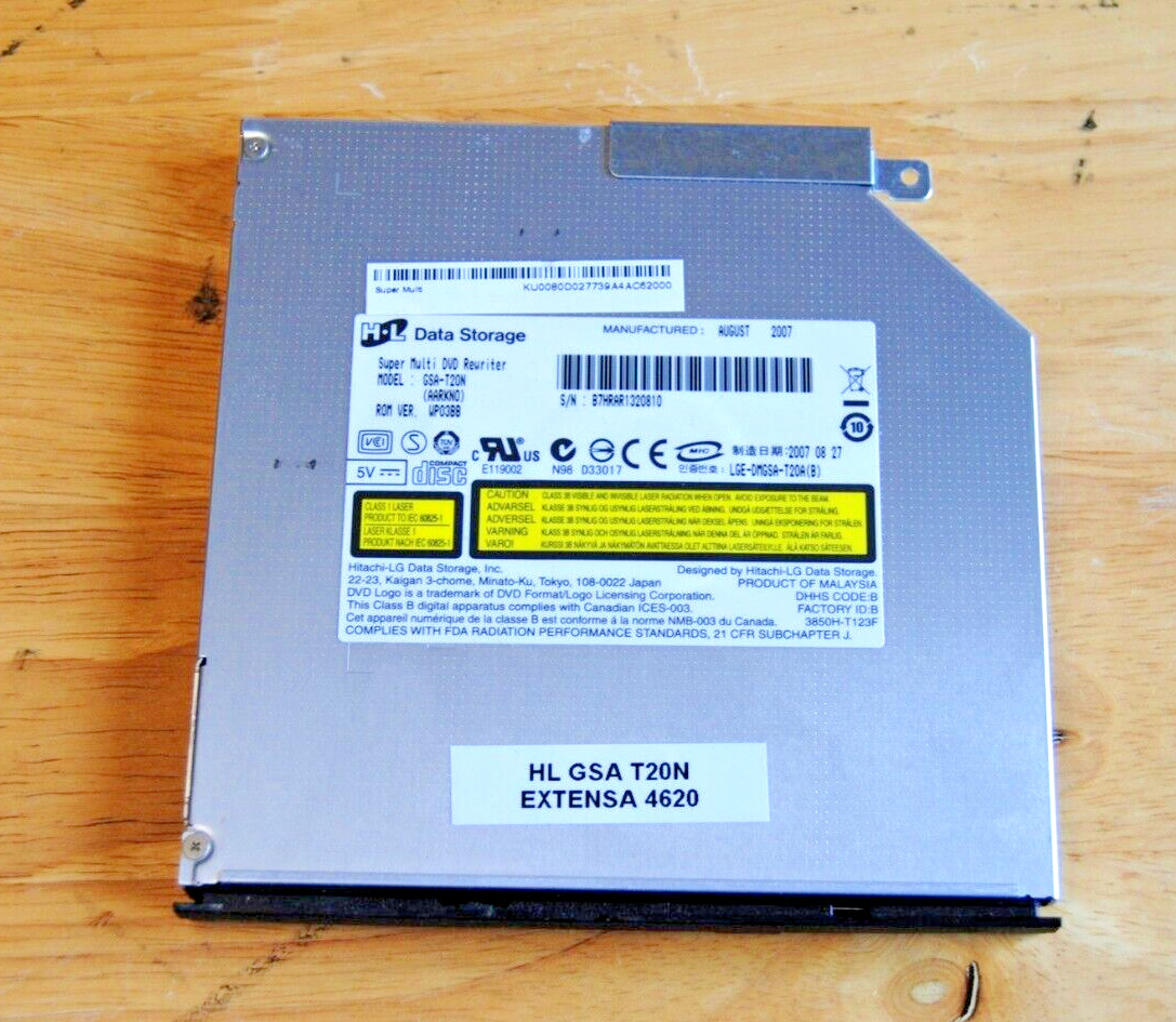 Laptop DVD Rewriter Hitachi GSA-T20N Super Multi DVD Rewriter Acer Extensa 4620