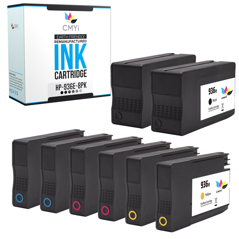 8X CMYi Compatible 936e Printer Cartridges for HP OfficeJet Pro 9135e 9125e