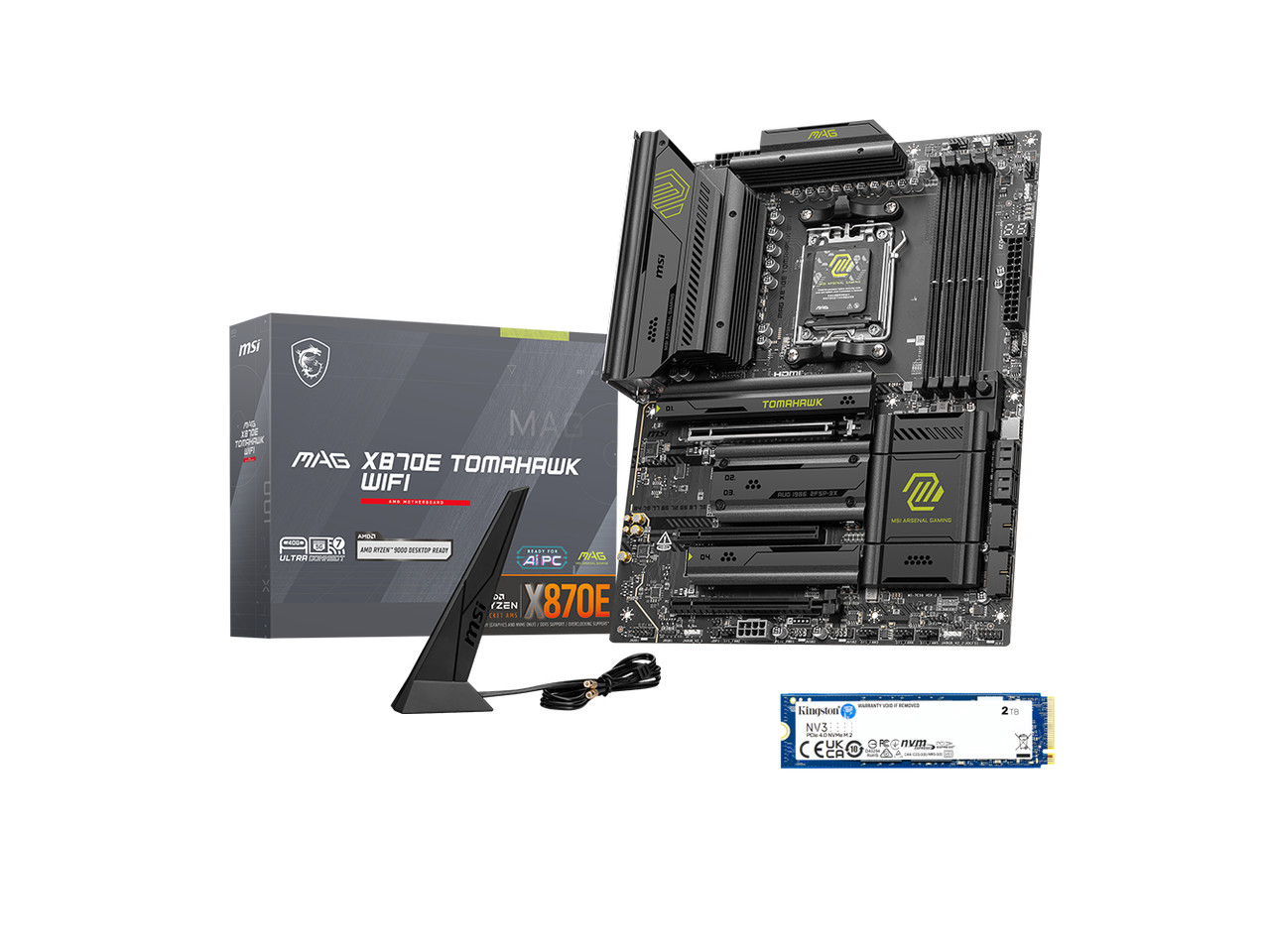 MSI MAG X870E Tomahawk WiFi Bundle - Motherboard & 2TB M.2 NVMe SSD