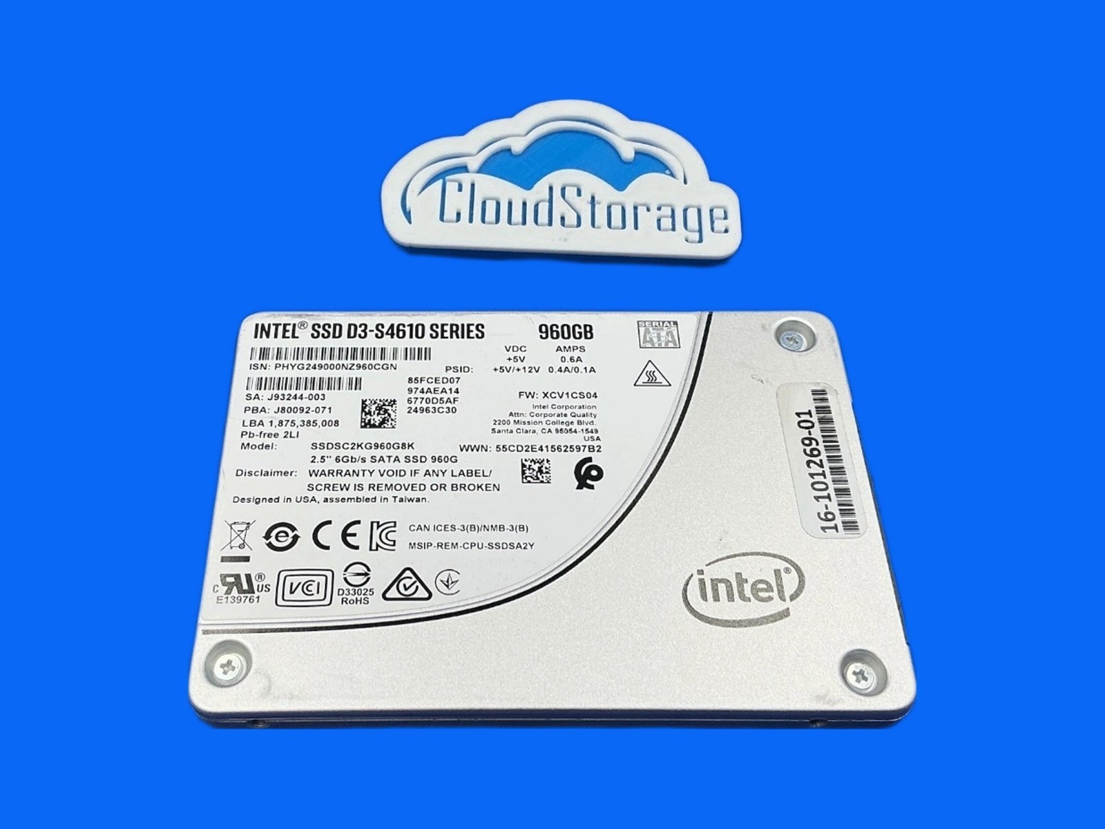 Intel D3-S4610 960GB SATA 6Gb/s SSD 3DWPD SSDSC2KG960G8K