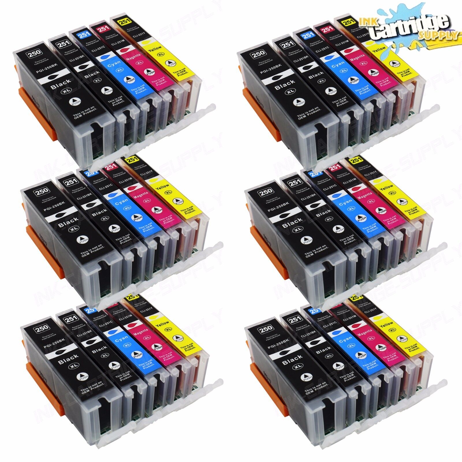 30PK Printer Ink For Canon 250 251 ink For Pixma MG5422 5520 5522 6320 6420 7120