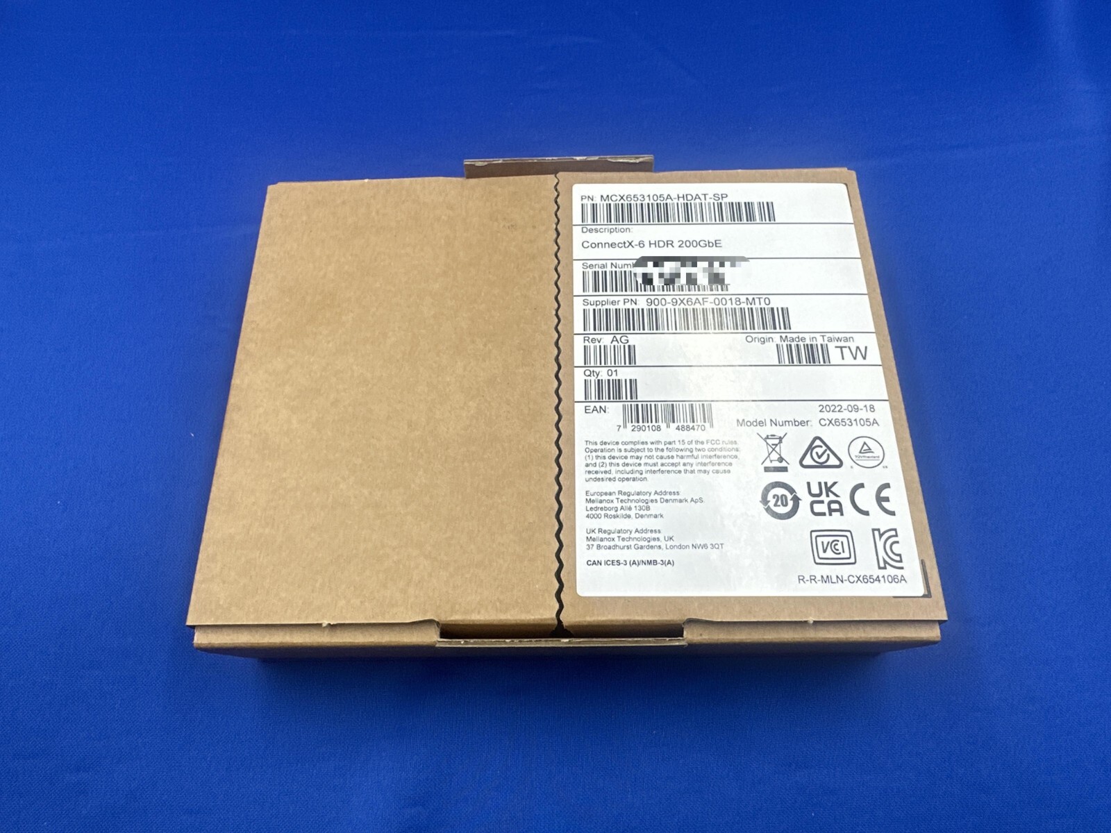 MCX653105A-HDAT-SP NVIDIA ConnectX-6 1Port HDR 100/ 200GbE QSFP56 Adapter