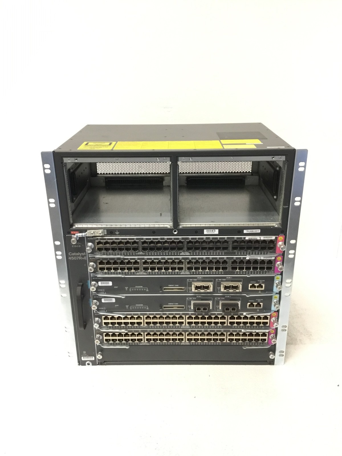 Cisco WS-C4507R+E Chassis w/Sup6L-E & 4×48-Port Line Cards + Fans Tested WORKING