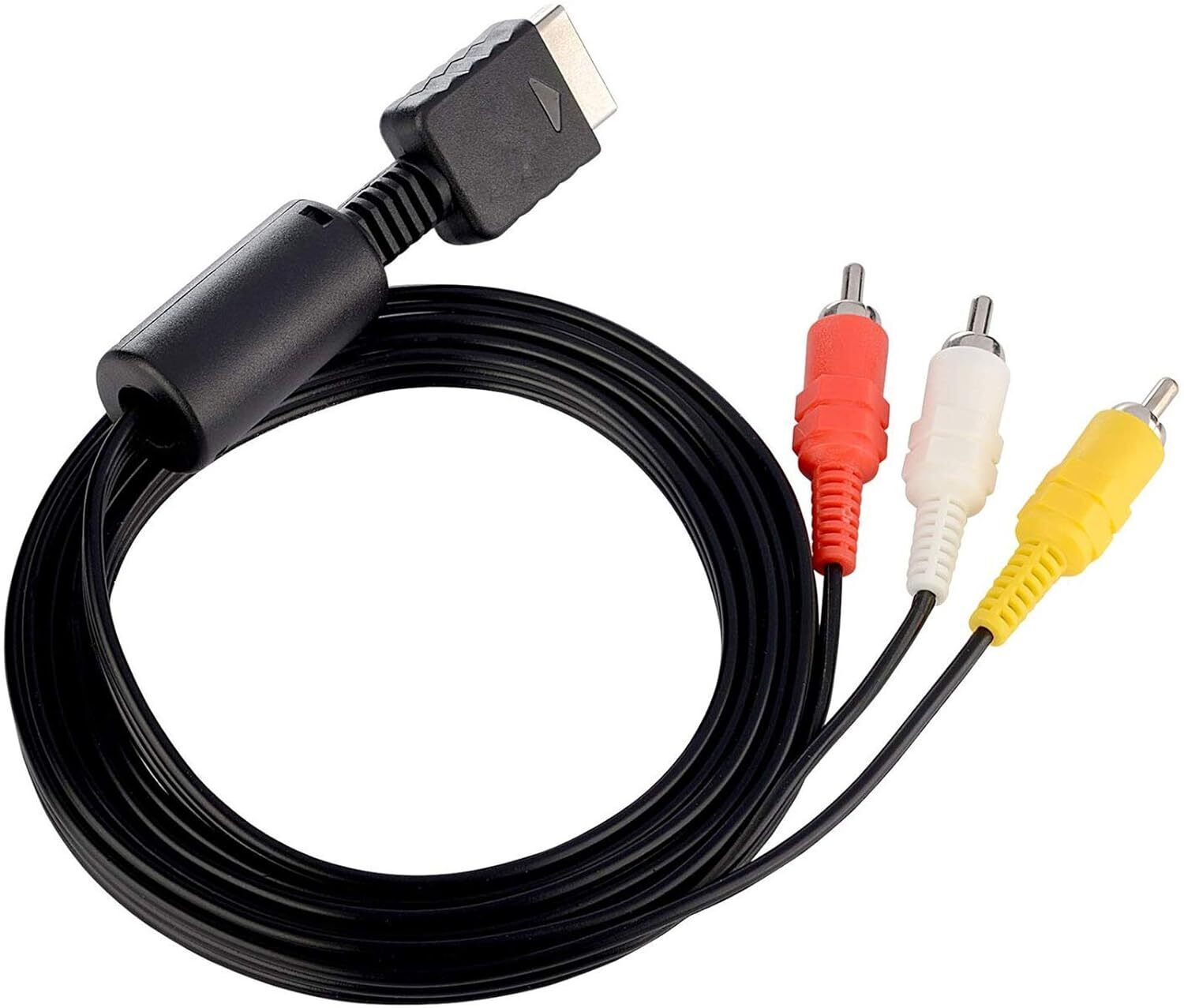 Cable AV de audio y vídeo para consola PS3 PS2 PS1 Fácil de Instalar, AV to RCA