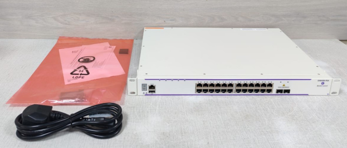 Alcatel-Lucent OS6450-P24 PoE Ethernet Switch 903778-90 ~100-240V ,50-60Hz ,10A