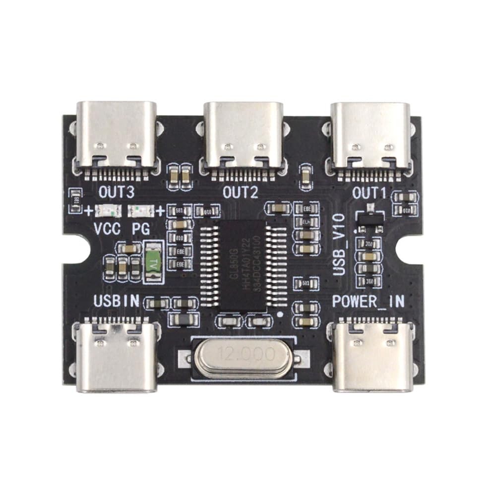 USB-C 2.0 1-to-3 Three Ports HUB Splitter PCBA Expansion Module Board PCs Mul...