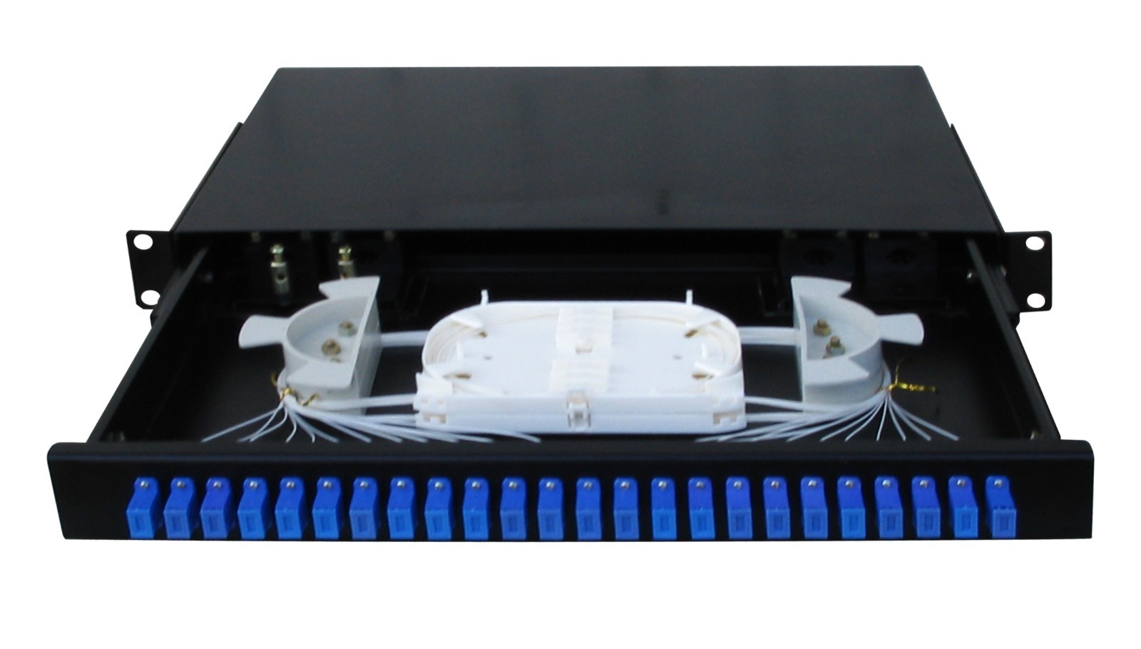 Fiber Optic Patch Panel,1U Rackmount,24 Port with SC/LC adapter and pigtail -065
