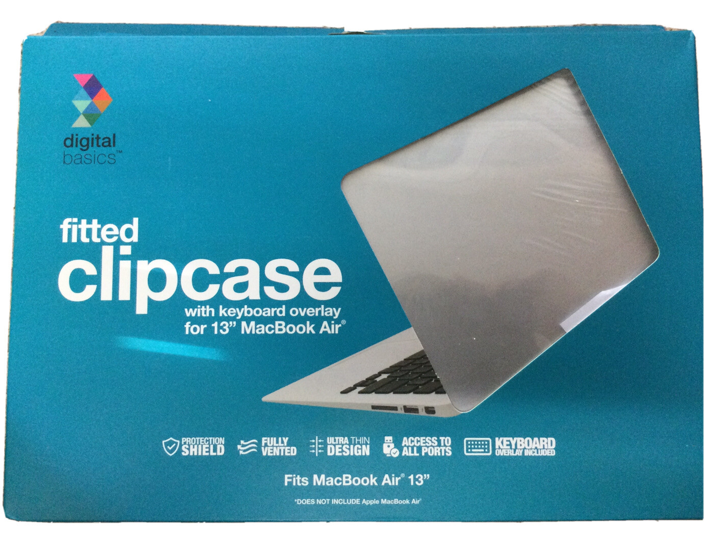 DIGITAL BASICS for Macbook Air 13” Fitted Clipcase with Keyboard Overlay Silver