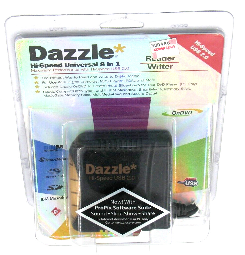 Dazzle Hi-Speed USB 2.0 Universal 8 in 1 Reader Writer DM-22000