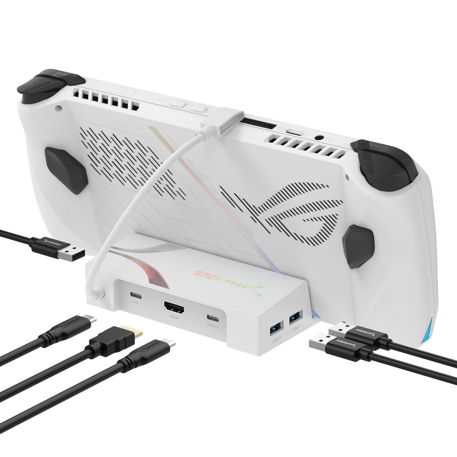 SABRENT Docking Station for Asus ROG Ally, 6-Port Ally Dock, White 