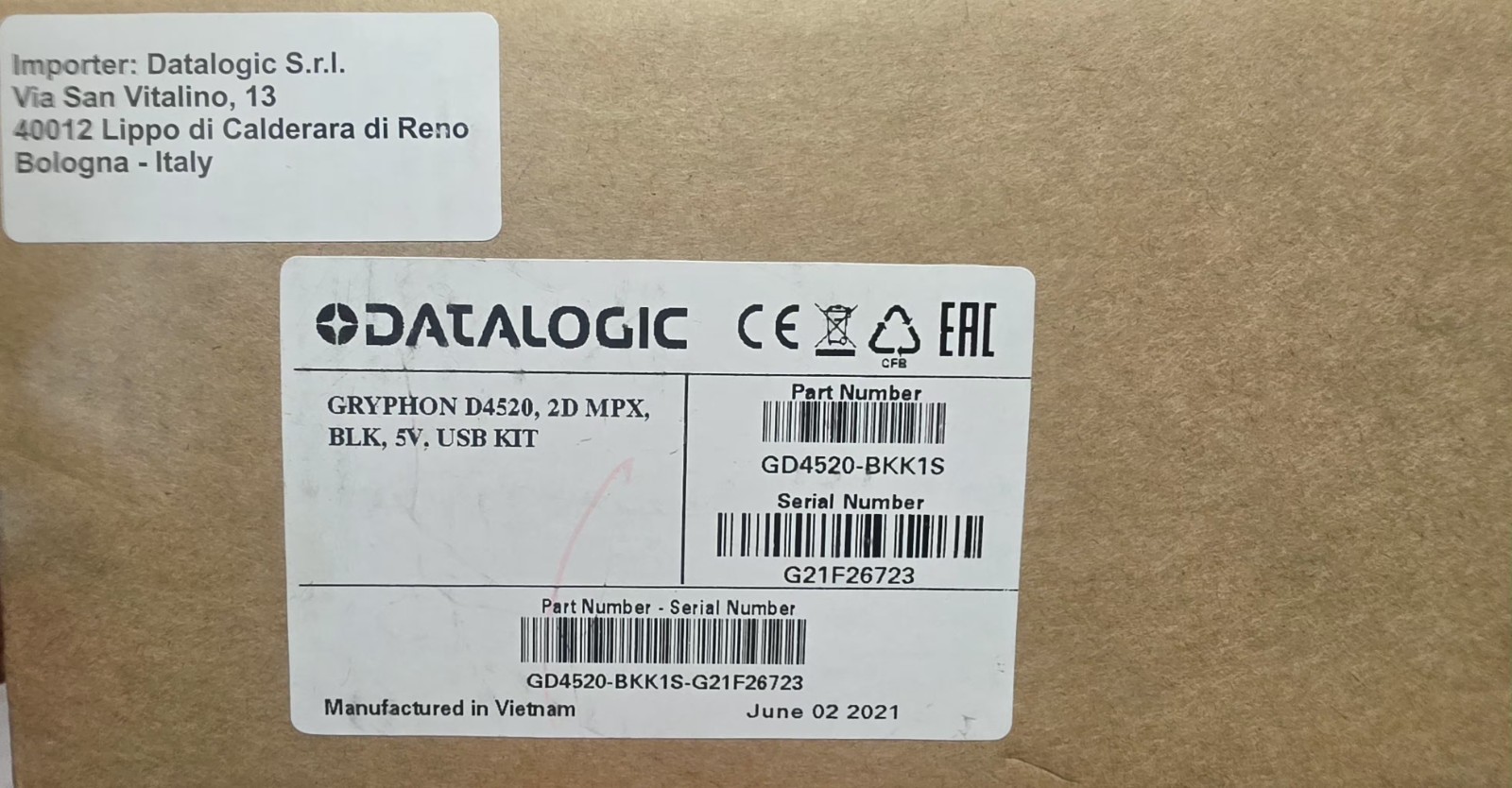 Datalogic Gryphon GD4520 Barcode Scanner - Brand New USB Corded 2D Imager