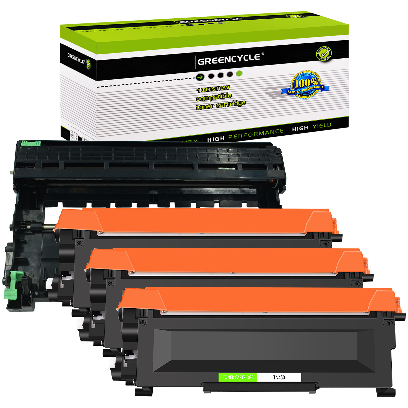 3 TN450 + 1 DR420 Toner drum Set For Brother DR450 HL-2240 2220 2270DW MFC-7360N