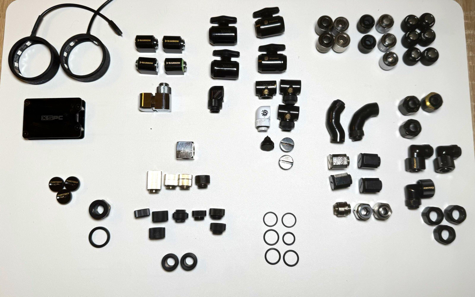 Lot of Mix Fittings and Adapters-Alphacool-Bitspower-Koolance-Barrow