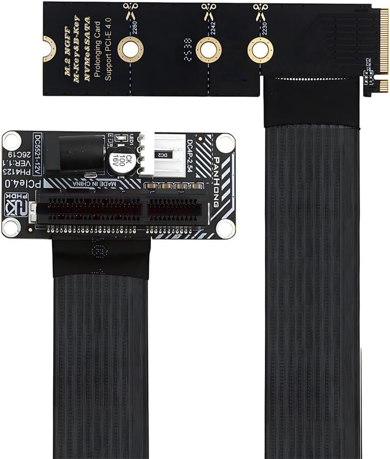 Right Angled M.2 M-Key NGFF Nvme to PCI-E up Angled 90 Degree Adapter