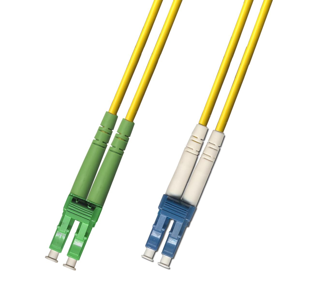 2M Singlemode Duplex Fiber Optic Cable (9/125) - LC/APC to LC/UPC
