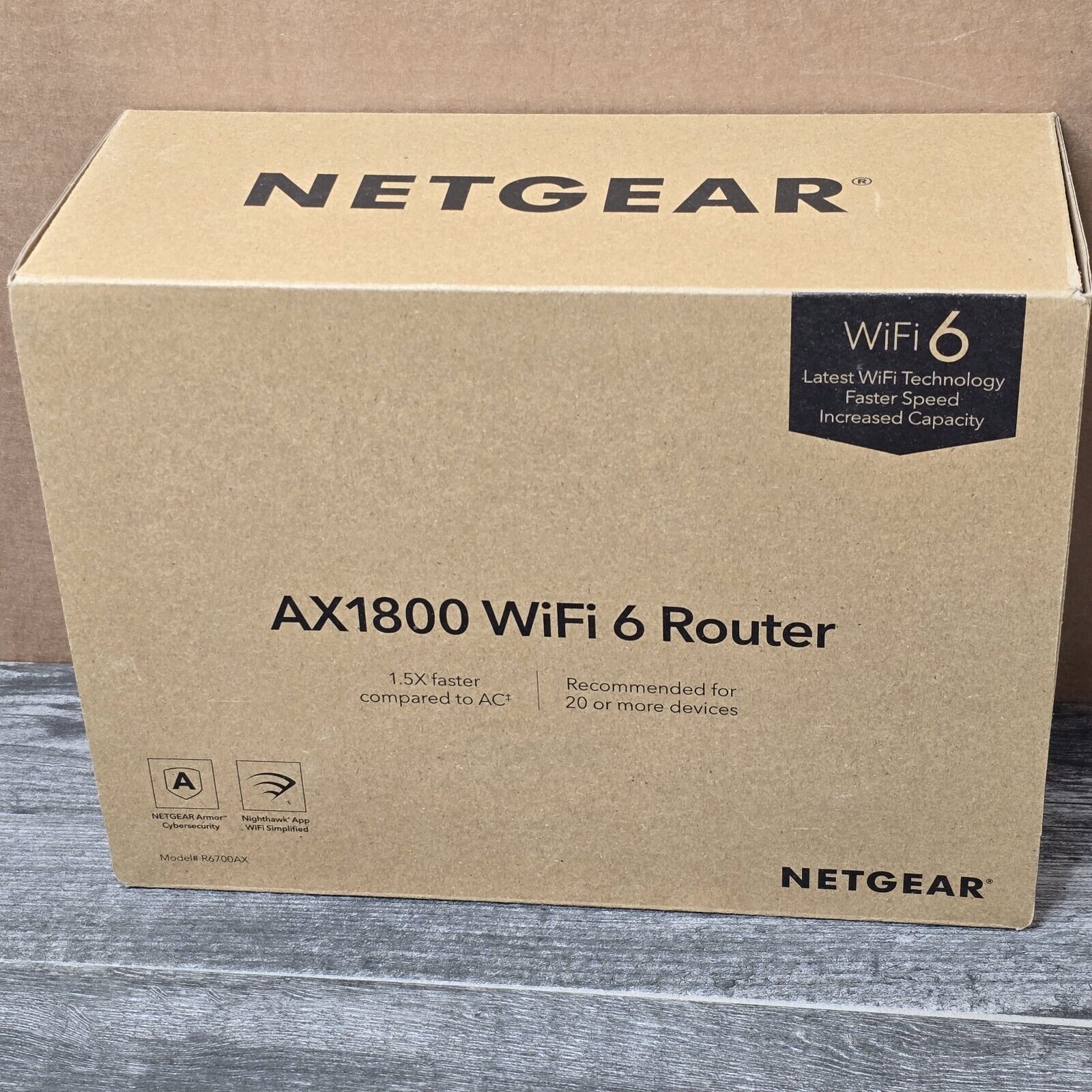 NETGEAR AX1800 1000 Mbps 4 Port Wireless Router (R6700AX-1AZNAS) 
