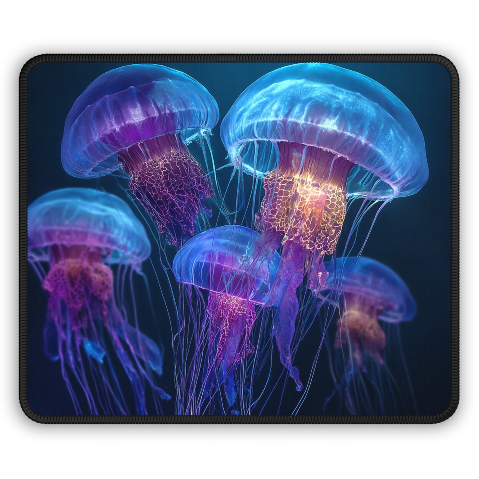 Neon Jellyfish Gaming Mouse Pad | Bioluminescent Sea Creatures