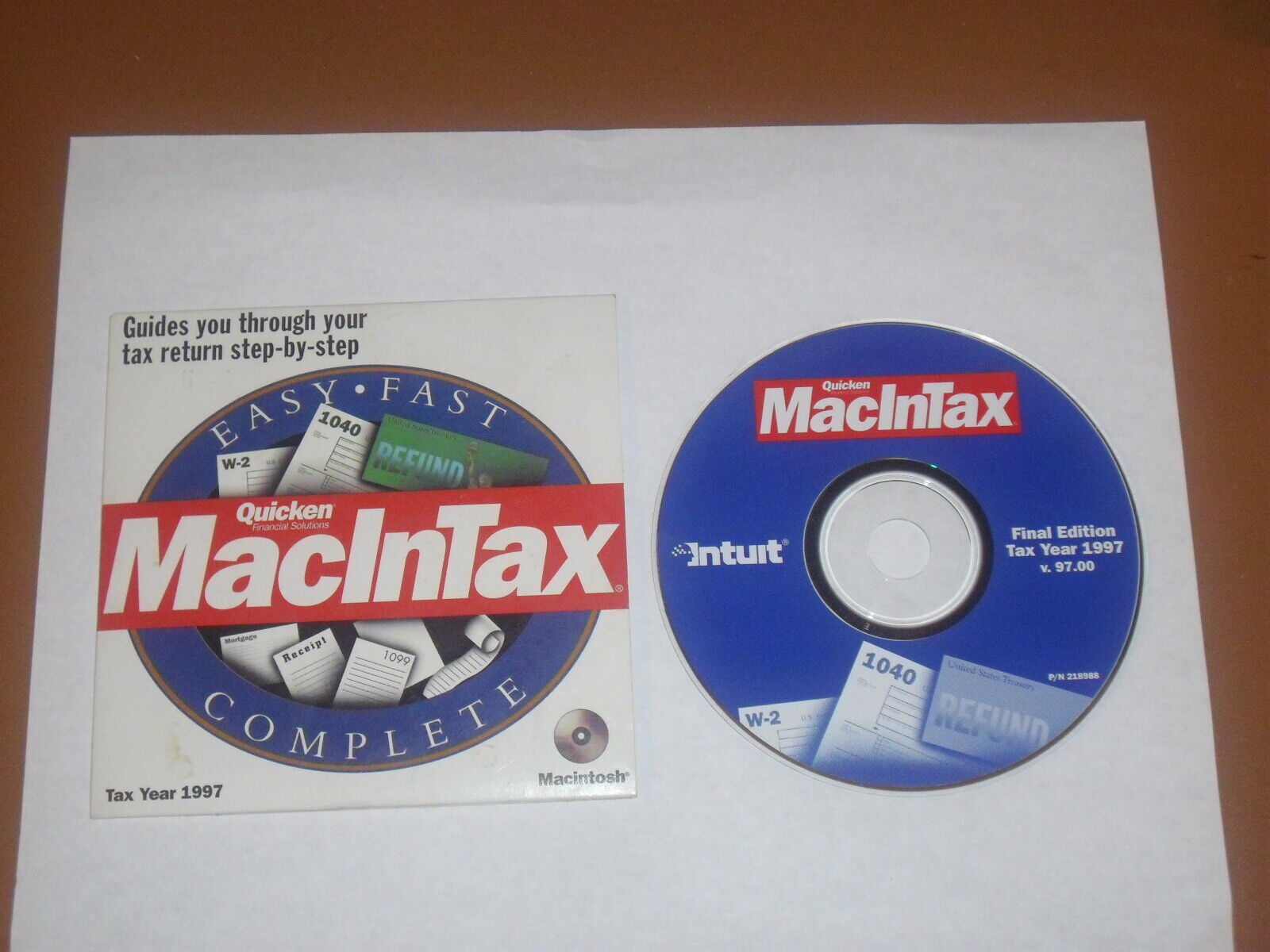 Quicken MacInTax 1997 Tax Year For Mac OS 7.6 to 9.x 