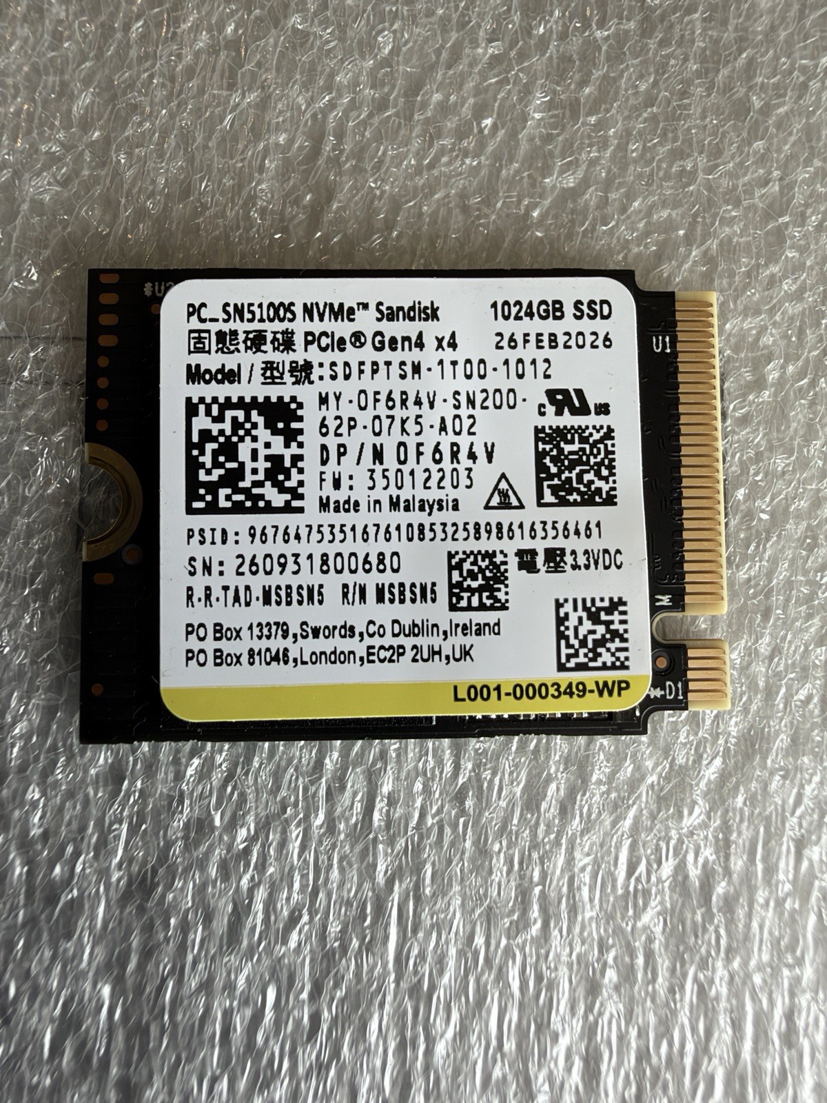 SanDisk 1TB SN5100S 1TB PCIe Gen4 M.2 NVMe SSD High Performance:: +7000MBs r/w
