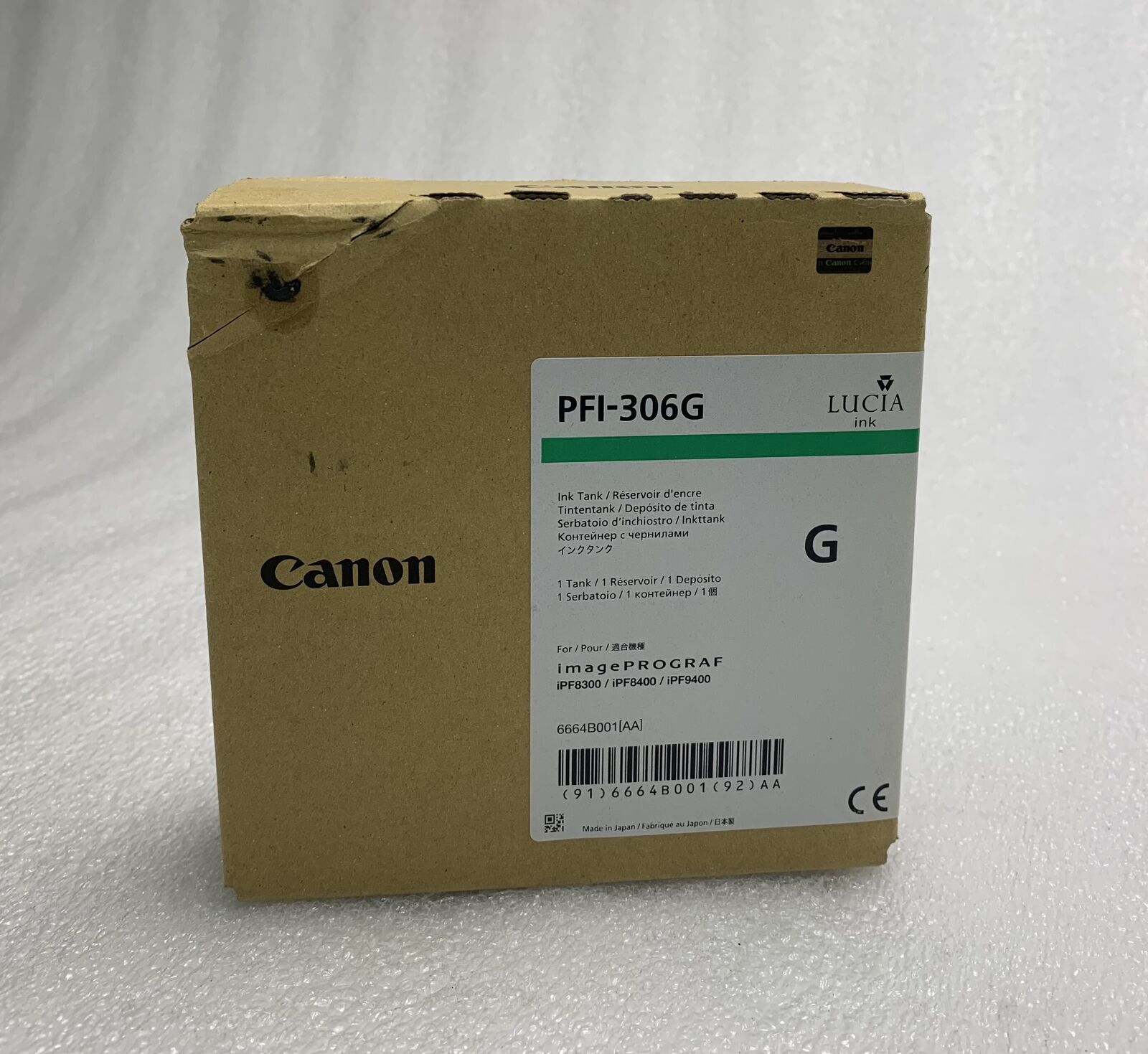 Canon PFI-306G Pigment Green Ink Cartridge Sealed Expired 07-2015/10-2019 Sealed