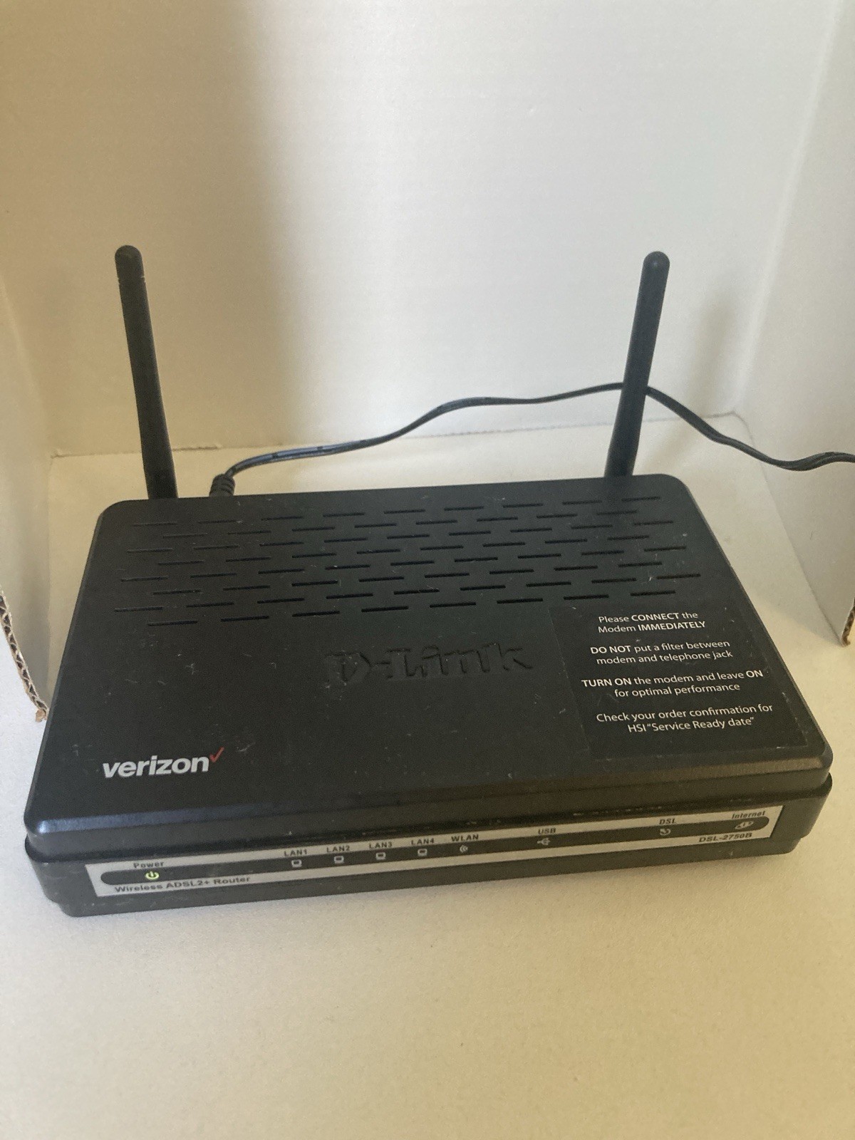 D-Link DSL Wireless N ADSL2+ Modem Router Model DSL-2750B Verizon ver: VZ_1.44