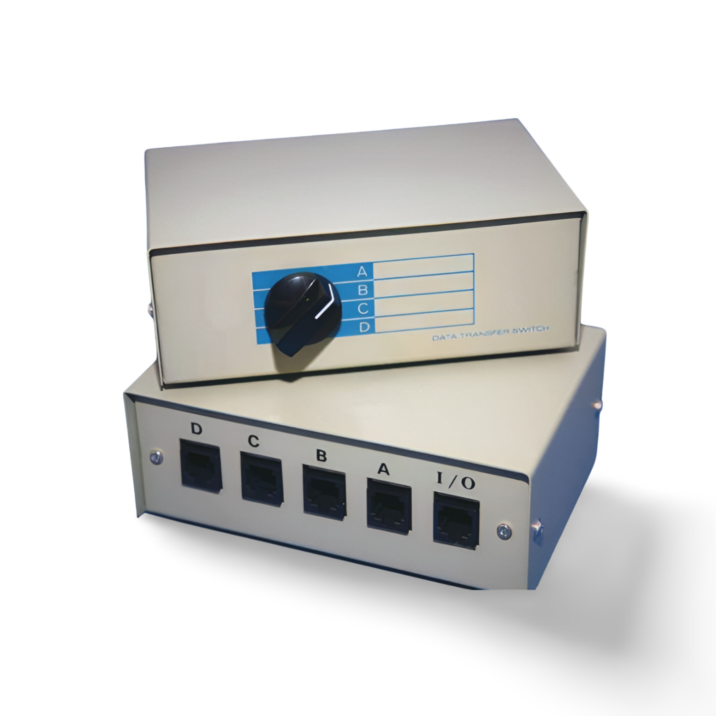 RJ45 ABCD 4 Way Switch Box Rotary Manual - Beige