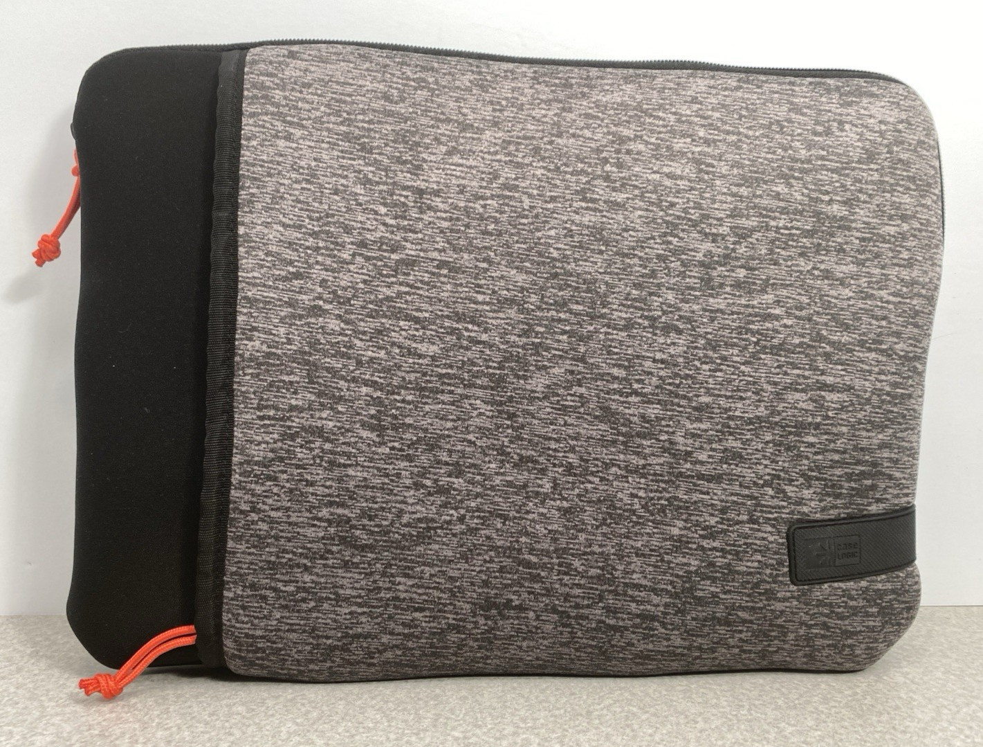 Case Logic Dual Sleeve Laptop Tablet Padded Bag Zips Black Gray 14" Google Logo