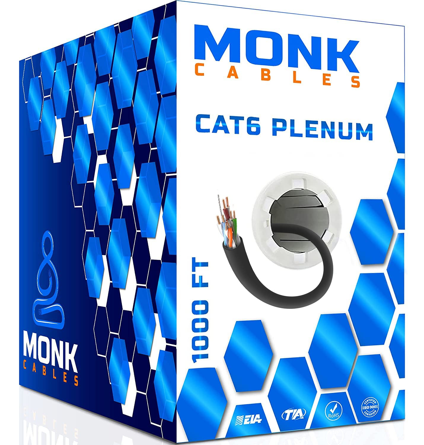 | CAT6 Plenum Cable 1000Ft | UTP, 23AWG, 550Mhz | DSX-8000 Certified | Most Cert
