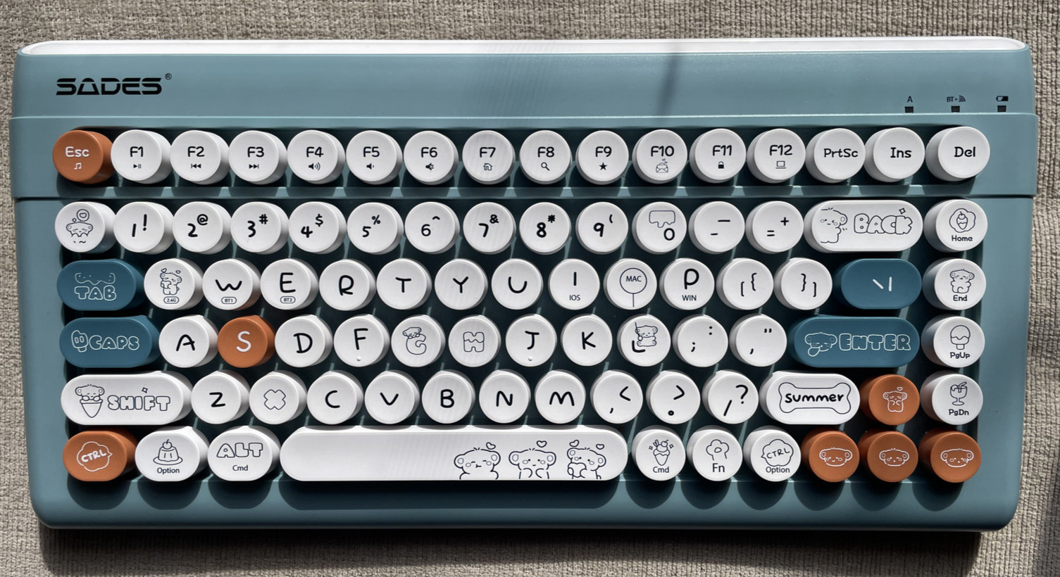 Baihuafru Wireless Bluetooth Keyboard – Cute Pastel Blue