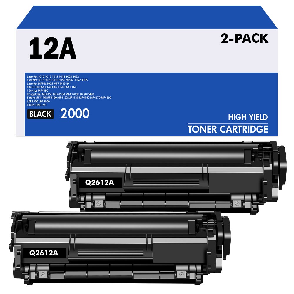 2 PCS Q2612A For HP 12A Toner Cartridge LaserJet 1020 1018 1010 1012 3050 3020