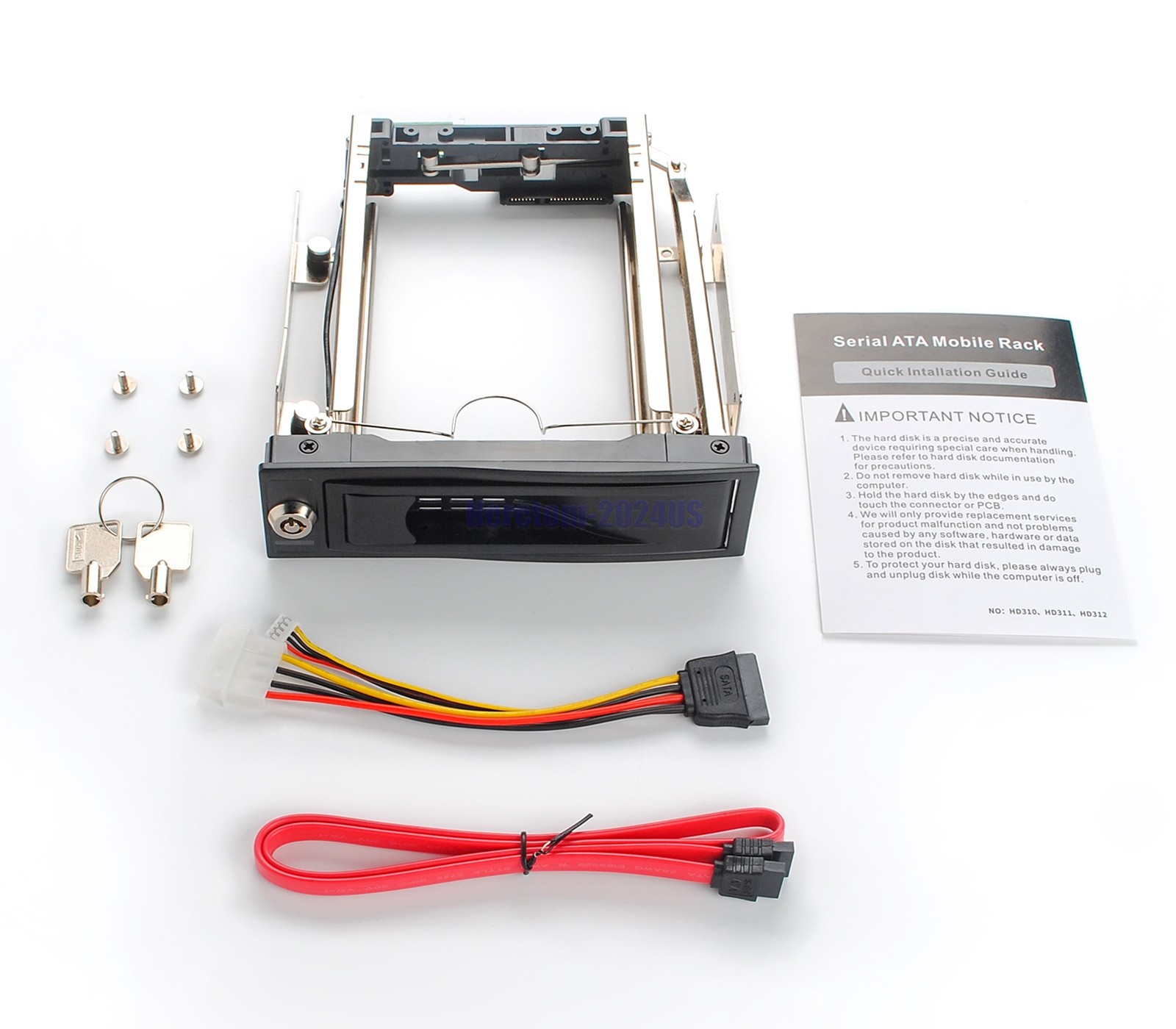 5.25" Tray-Less Hot-Swap Mobile Rack for SATA 3.5" Hard Drive Bay HDD Caddy Dock