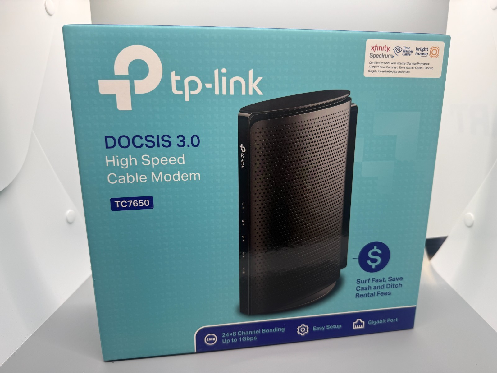TP-Link TC7650 DOCSIS 3.0 High Speed Internet Broadband Cable Modem 24x8 Gigabit