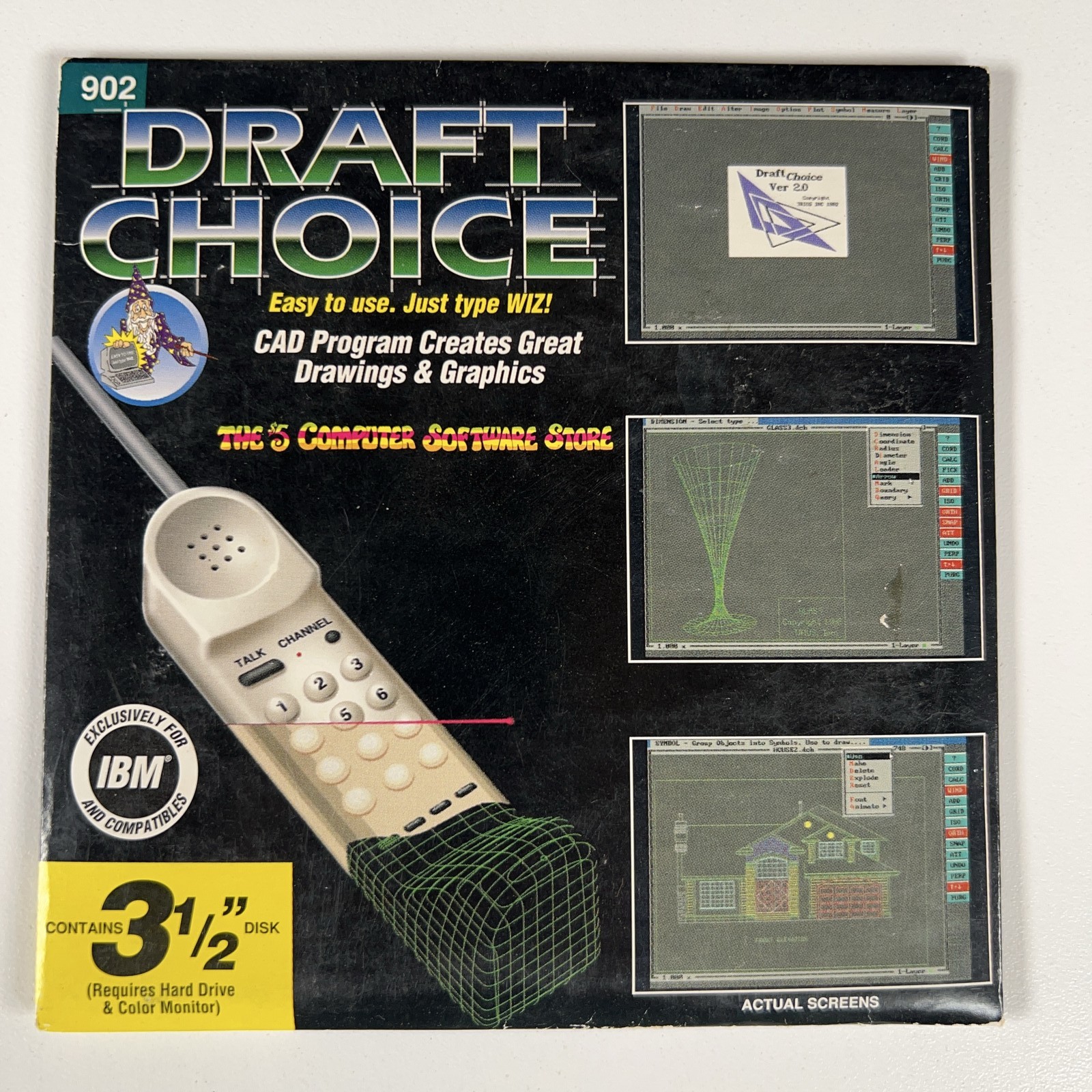 Vintage Wiz Draft Choice Ver 2.0 CAD Software IBM PC 3.5 Floppy 1994