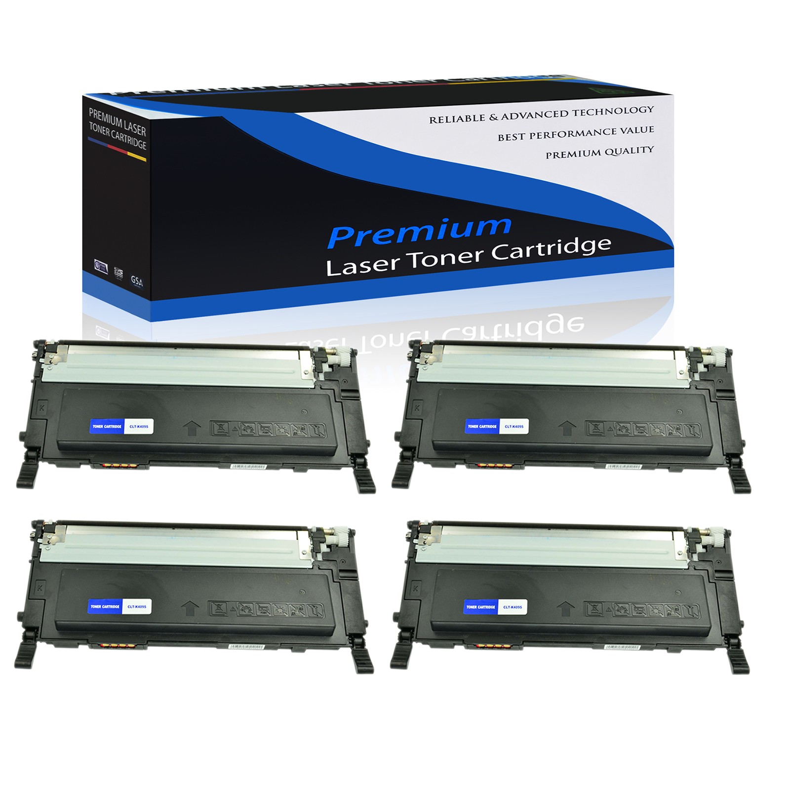 4 Pack CLT-K409S Black Toner Fit for Samsung CLP315 CLX-3175FW CLP-310 310N 315W