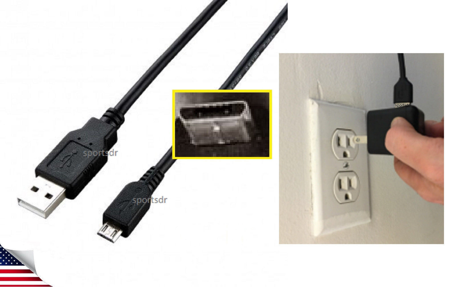 USB CHARGING CABLE CORD WALL PLUG FOR SONY PLAYSTATION 4 PS4 CONTROLLER REMOTE