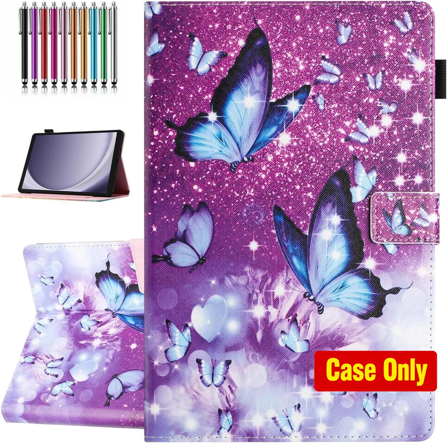 Purple Butterfly Design Case for 11 inch Galaxy Tab A11+ Plus 2026/2024 Model