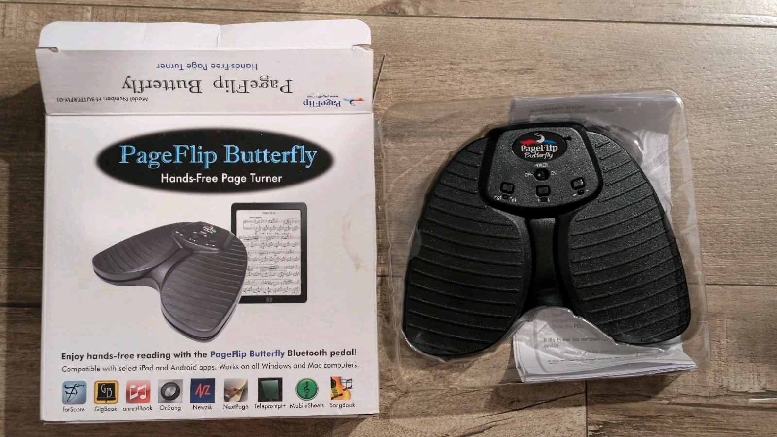 Bluetooth Page Turner Pedal for Books - PageFlip Butterfly Pedal System