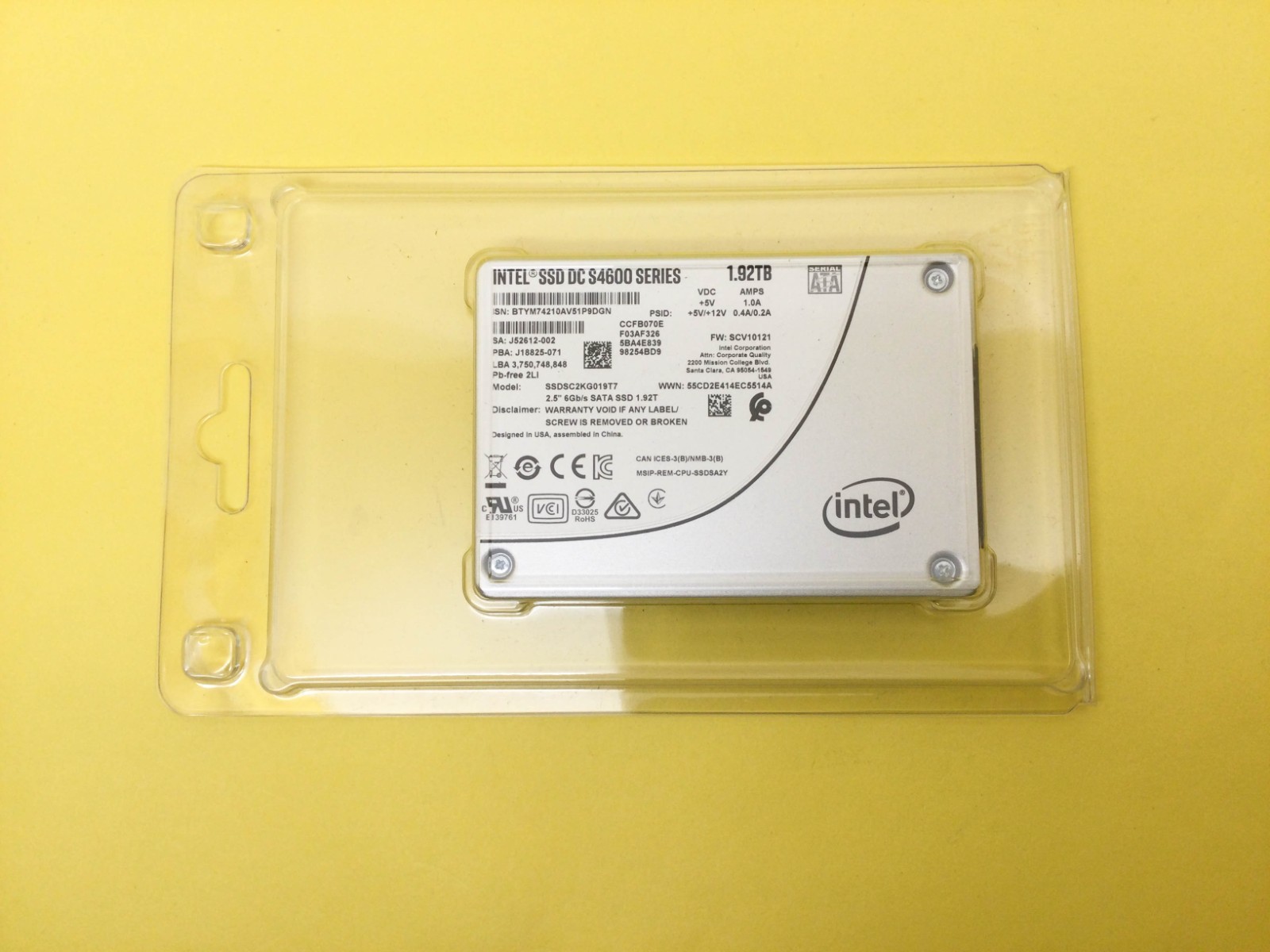 INTEL DC S4600 SERIES 1.92TB SATA 6Gb/s 2.5IN SSD SSDSC2KG019T7 new