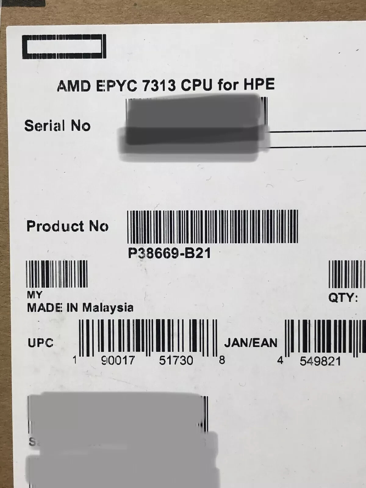 HPE AMD EPYC 7313 16 Core 3.0GHz CPU Processor 155W-180W PCI-e 4.0 Unlocked