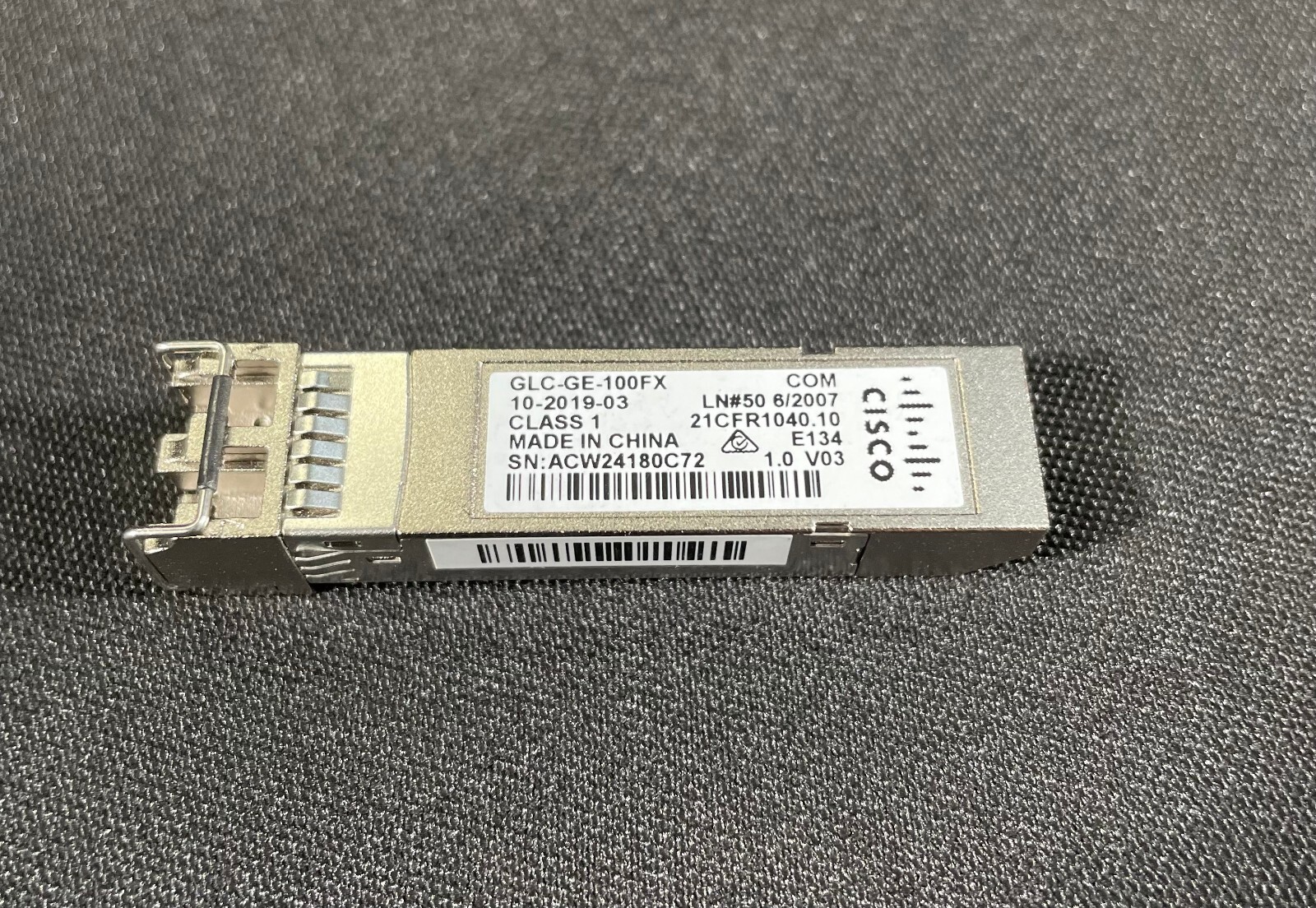 Cisco Genuine GLC-GE-100FX Transceiver Module 10-2019-03- Same Day Shipping